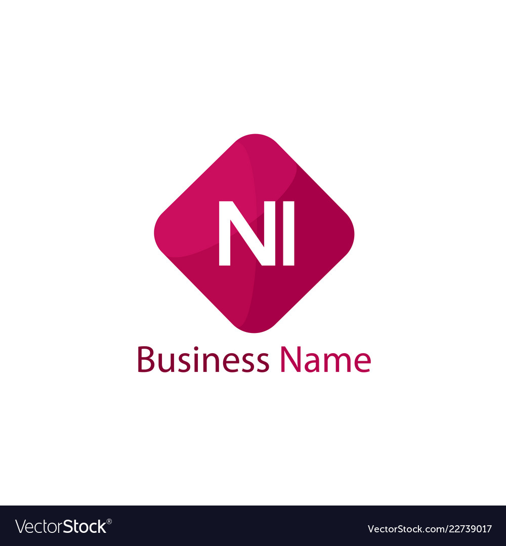 Initial letter ni logo template design