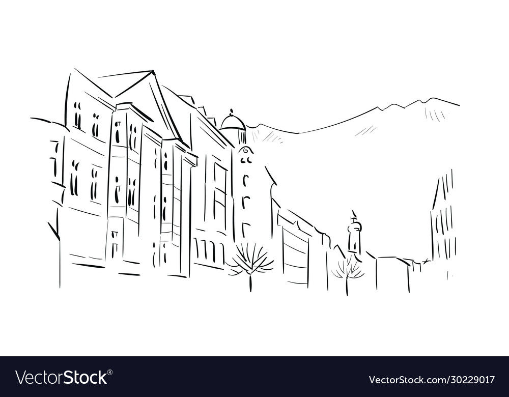Innsbruck austria europe sketch city line art