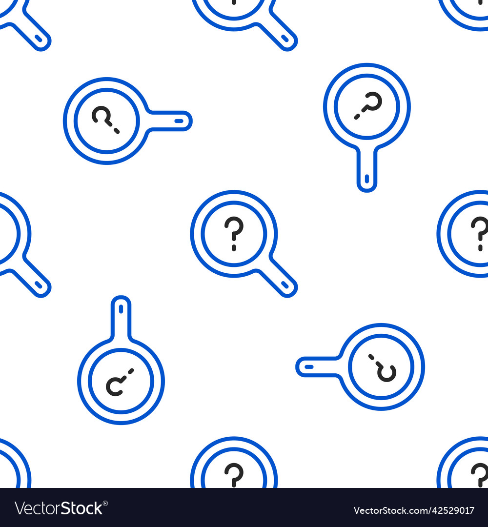 Line unknown search icon isolated seamless pattern vector image Line unknown search icon isolated seamless pattern