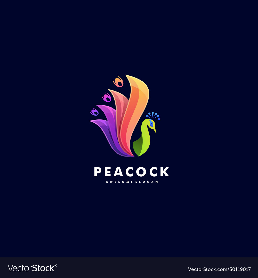 Logo peacock gradient colorful style