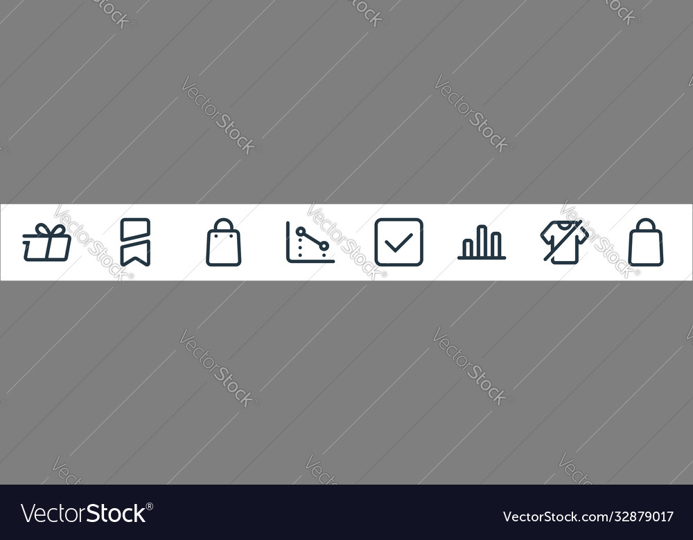 Marketplace line icons linear set quality vector image Marketplace line icons linear set quality