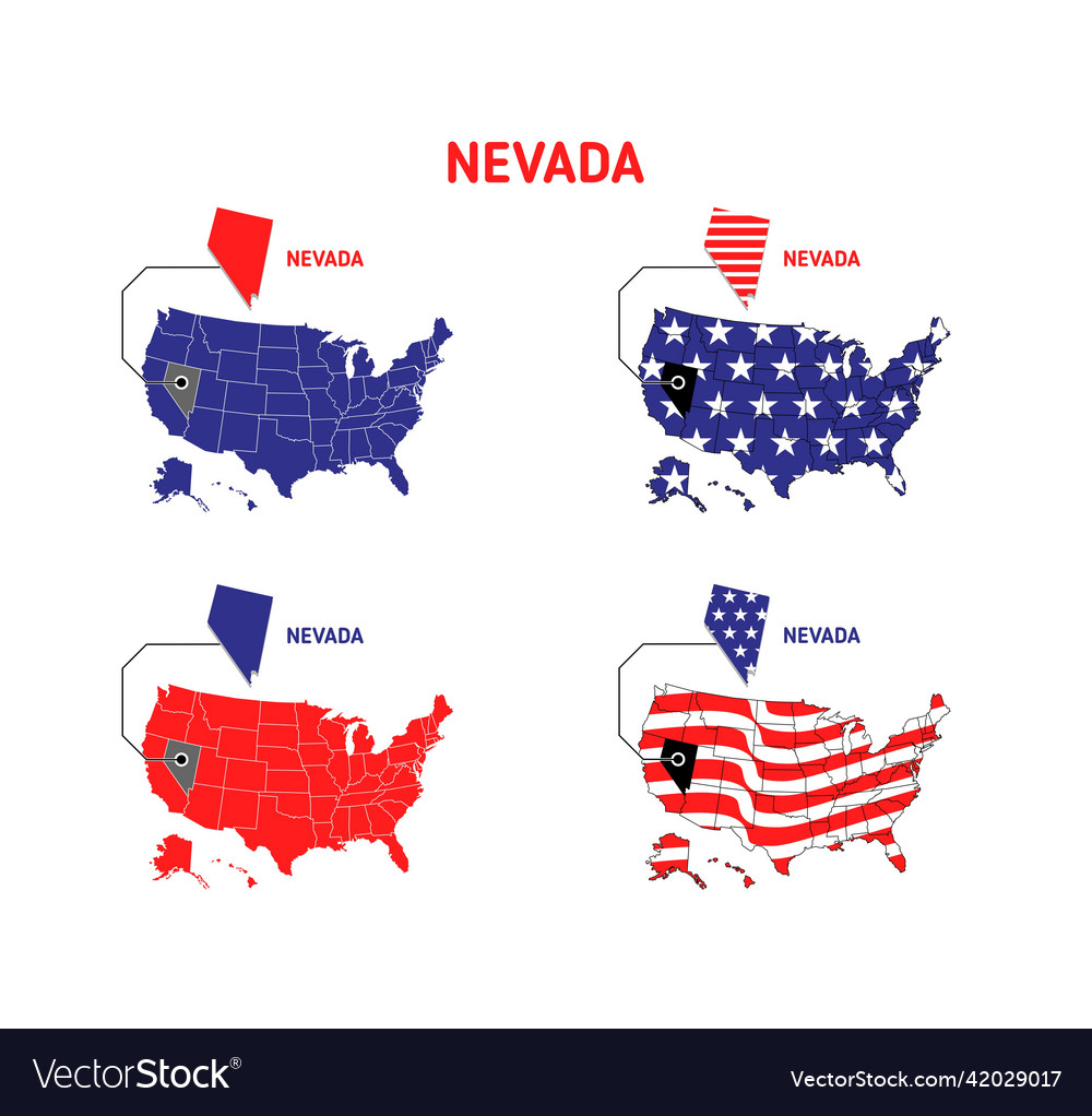 Nevada map usa with flag design