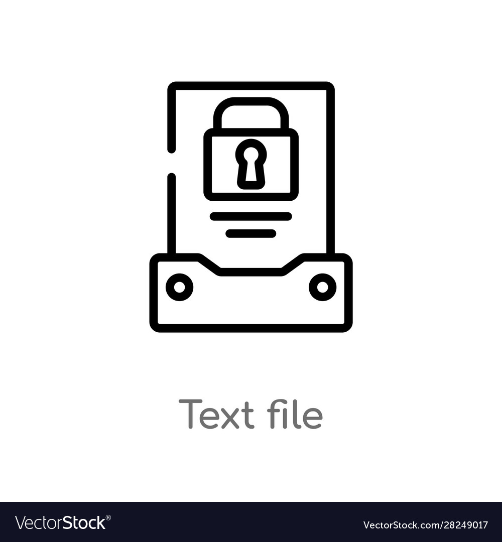 Outline text file icon isolated black simple line