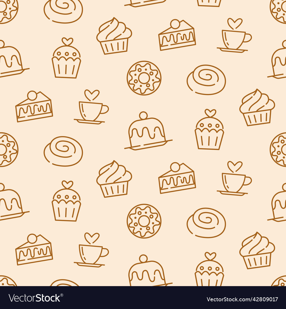 Pastry sweet bakery seamless pattern
