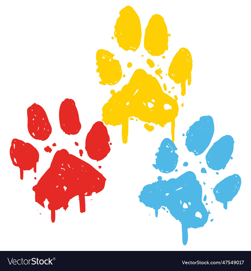 Paw prints playful fun colorful