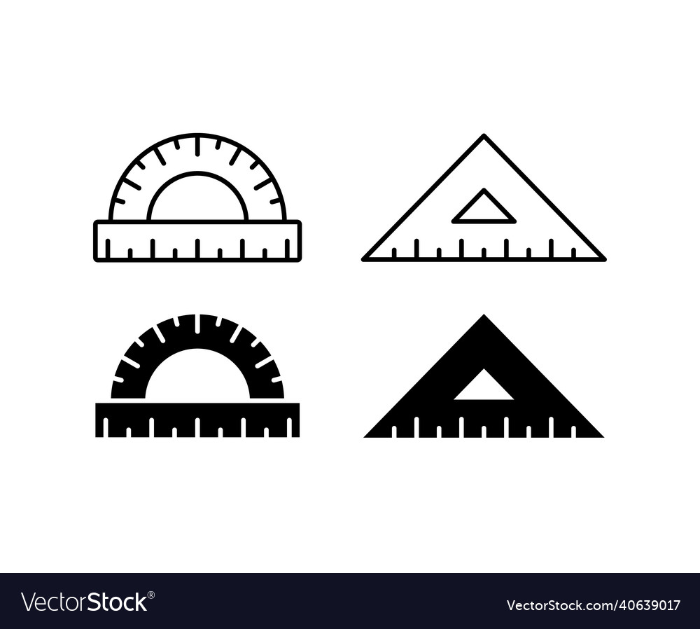Protractor and math triangle ruler for measuring vector image Protractor and math triangle ruler for measuring