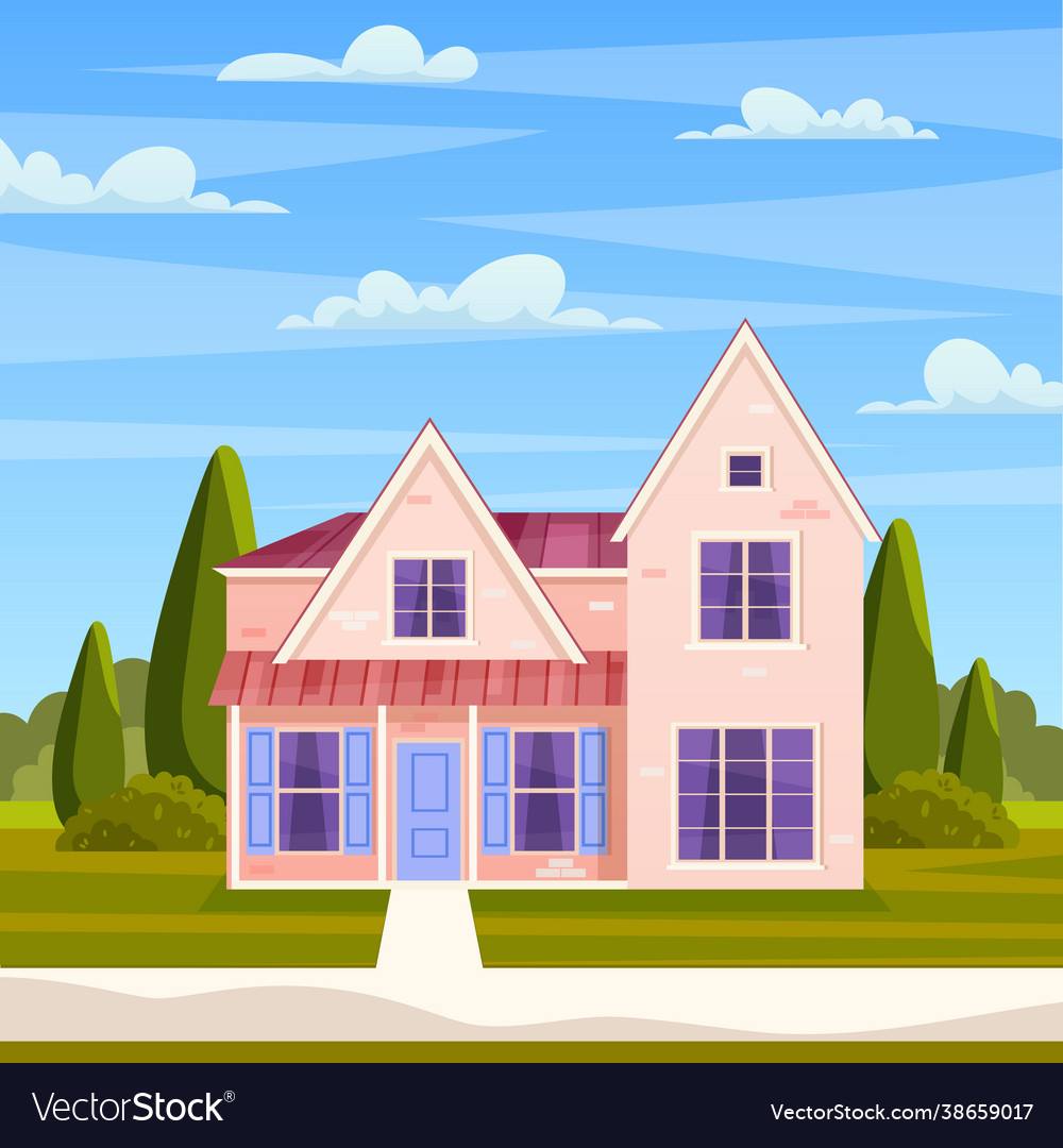 Retro style building Royalty Free Vector Image