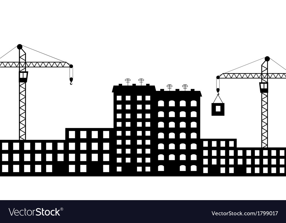 Silhouette construction city Royalty Free Vector Image