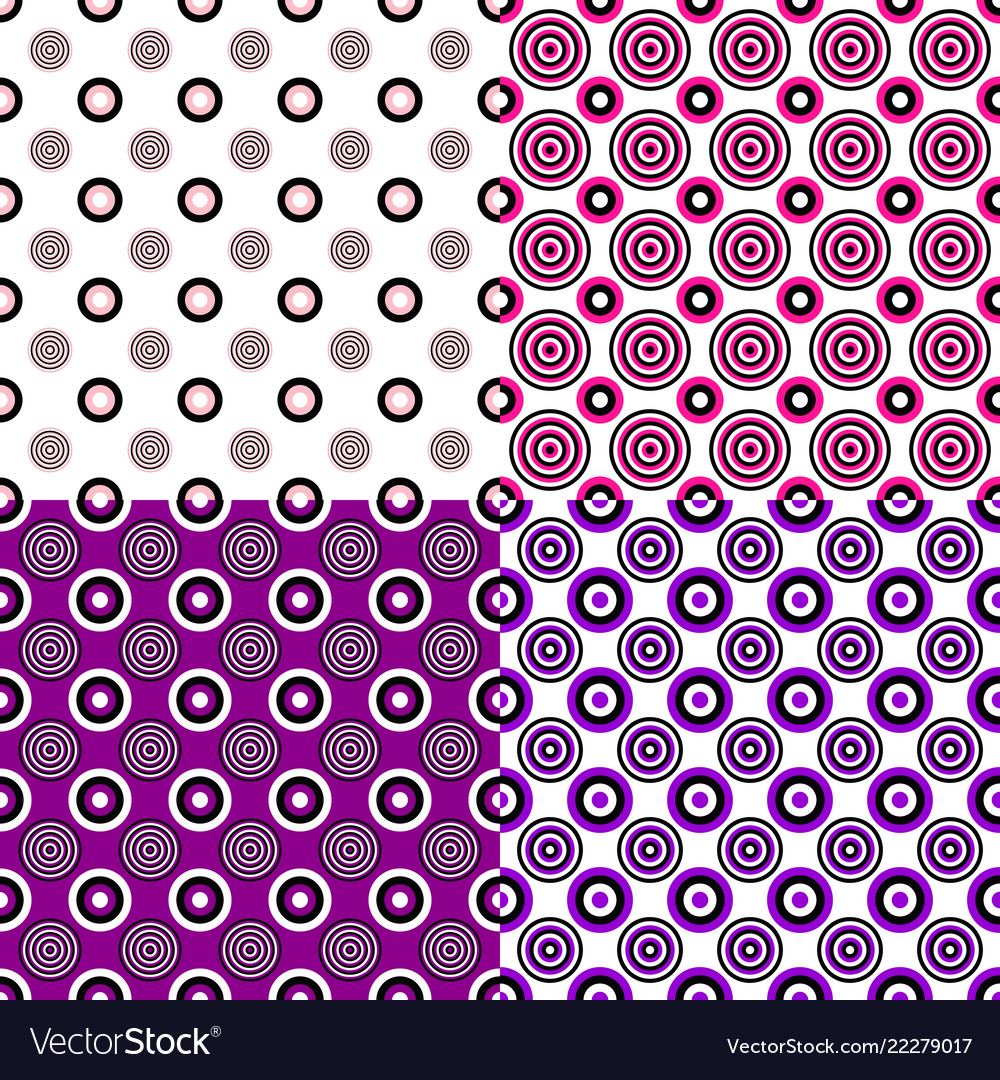 Simple seamless pattern set - circle background vector image Simple seamless pattern set - circle background