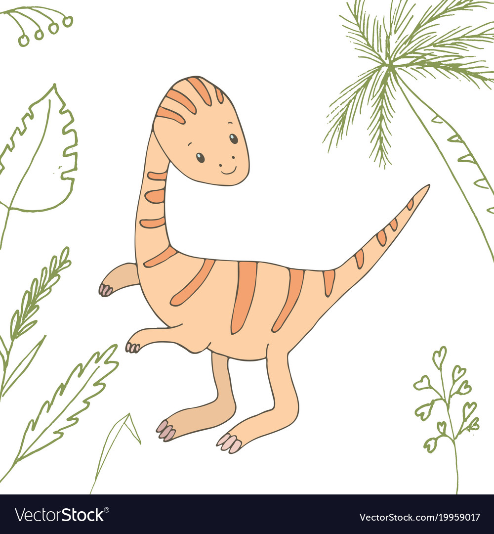 Stylized dinosaur of the middle to late cretaceous