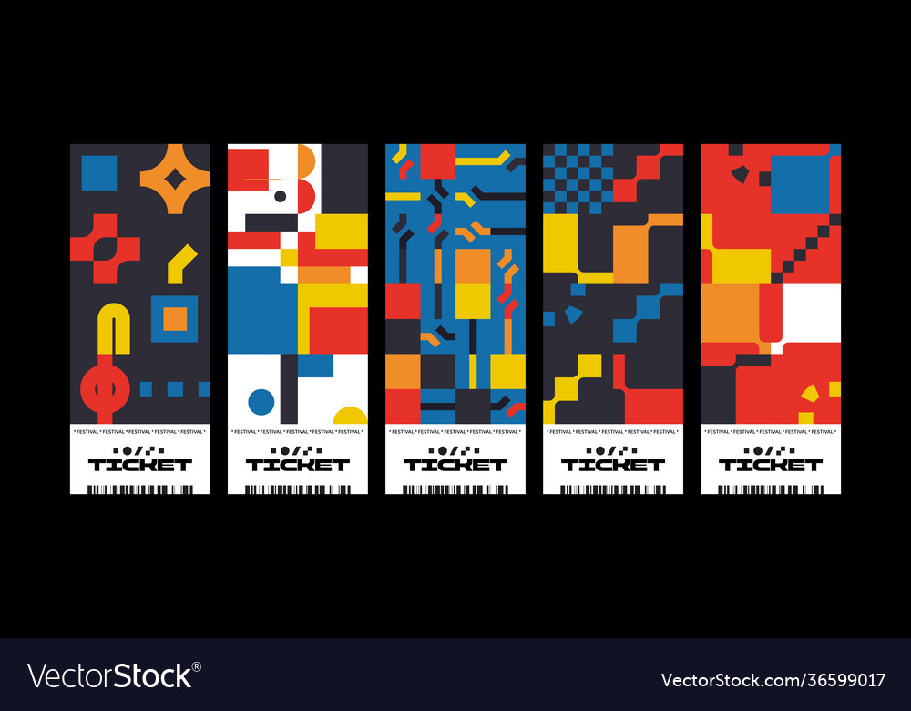 Ticket abstract design template