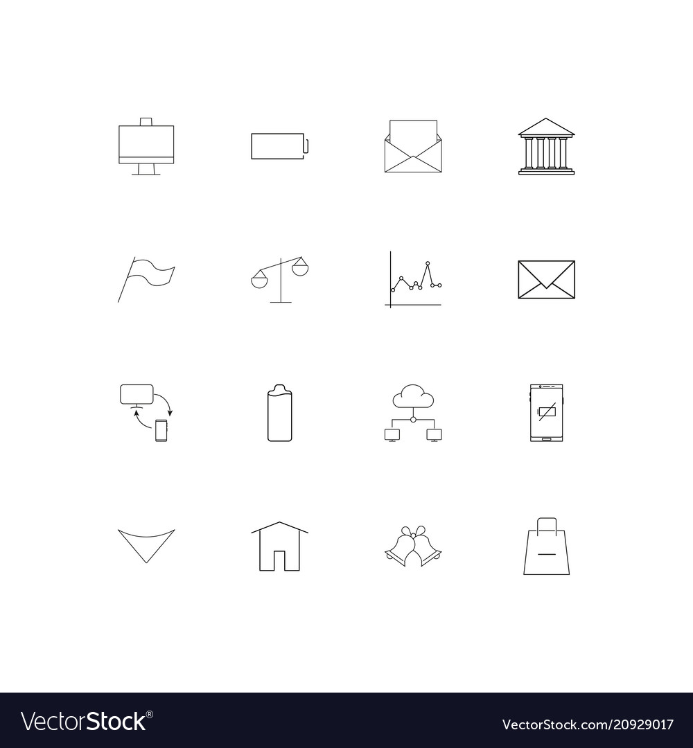 Web applications linear thin icons set outlined