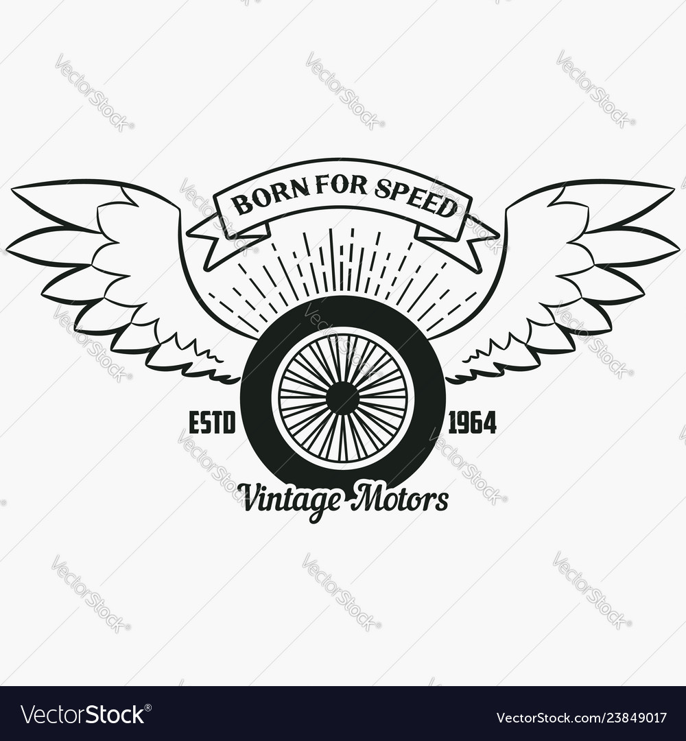 Wheel with wings Royalty Free Vector Image VectorStock