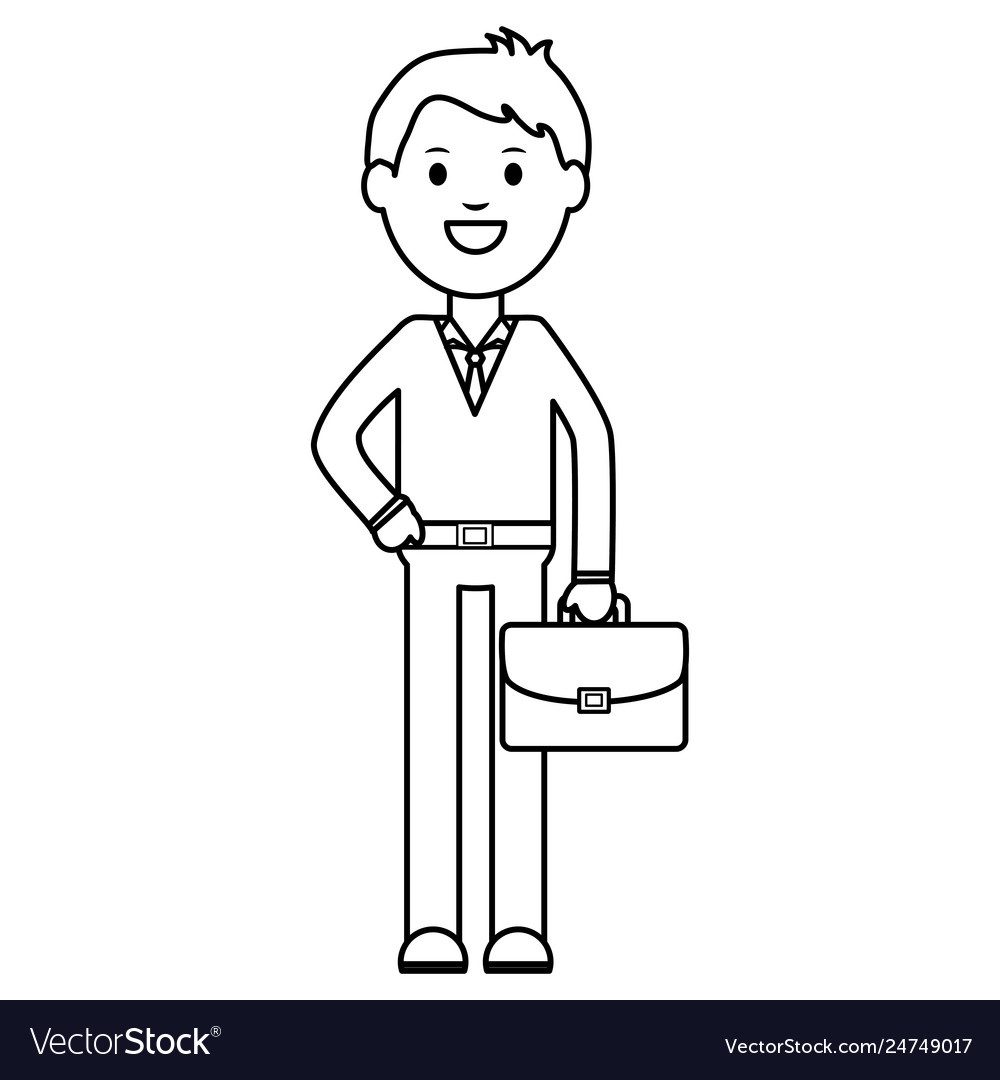 Young businessman with portfolio