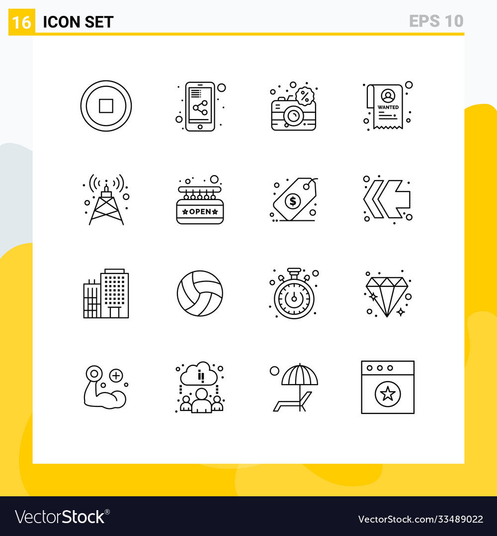 16 universal outlines set for web and mobile