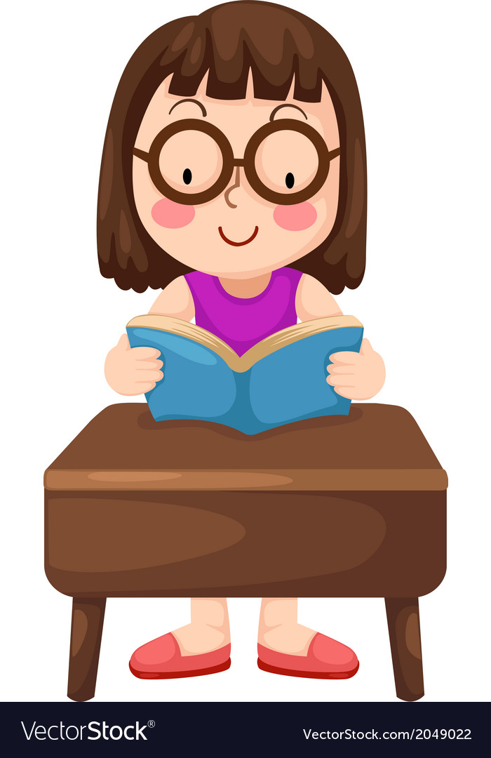 Ein Mädchen lesen Buch isoliert auf wh