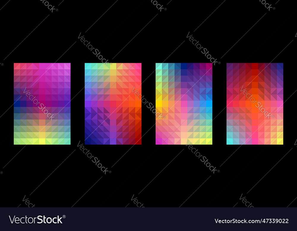 Abstract geometric pattern set colorful background vector image Abstract geometric pattern set colorful background