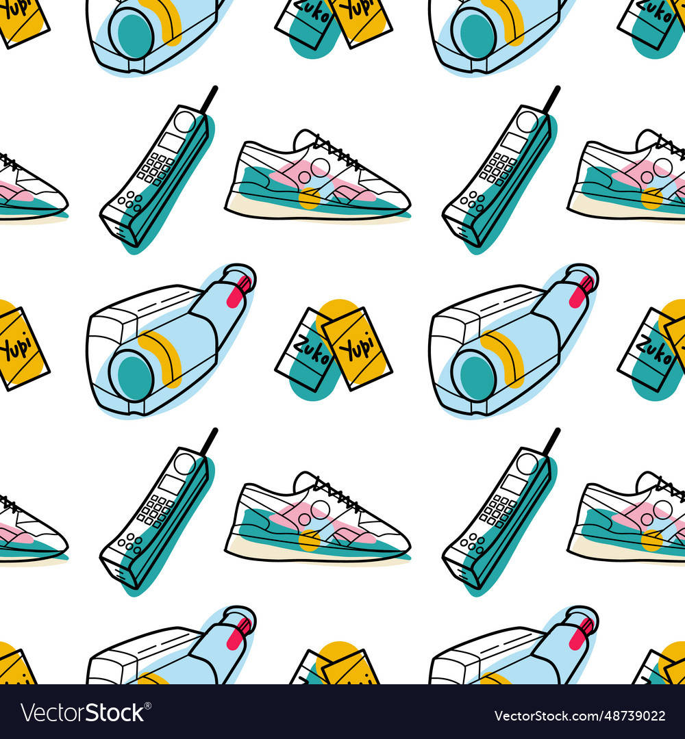 Abstract seamless pattern in 90s style