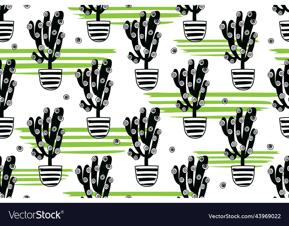 Cacti seamless pattern background
