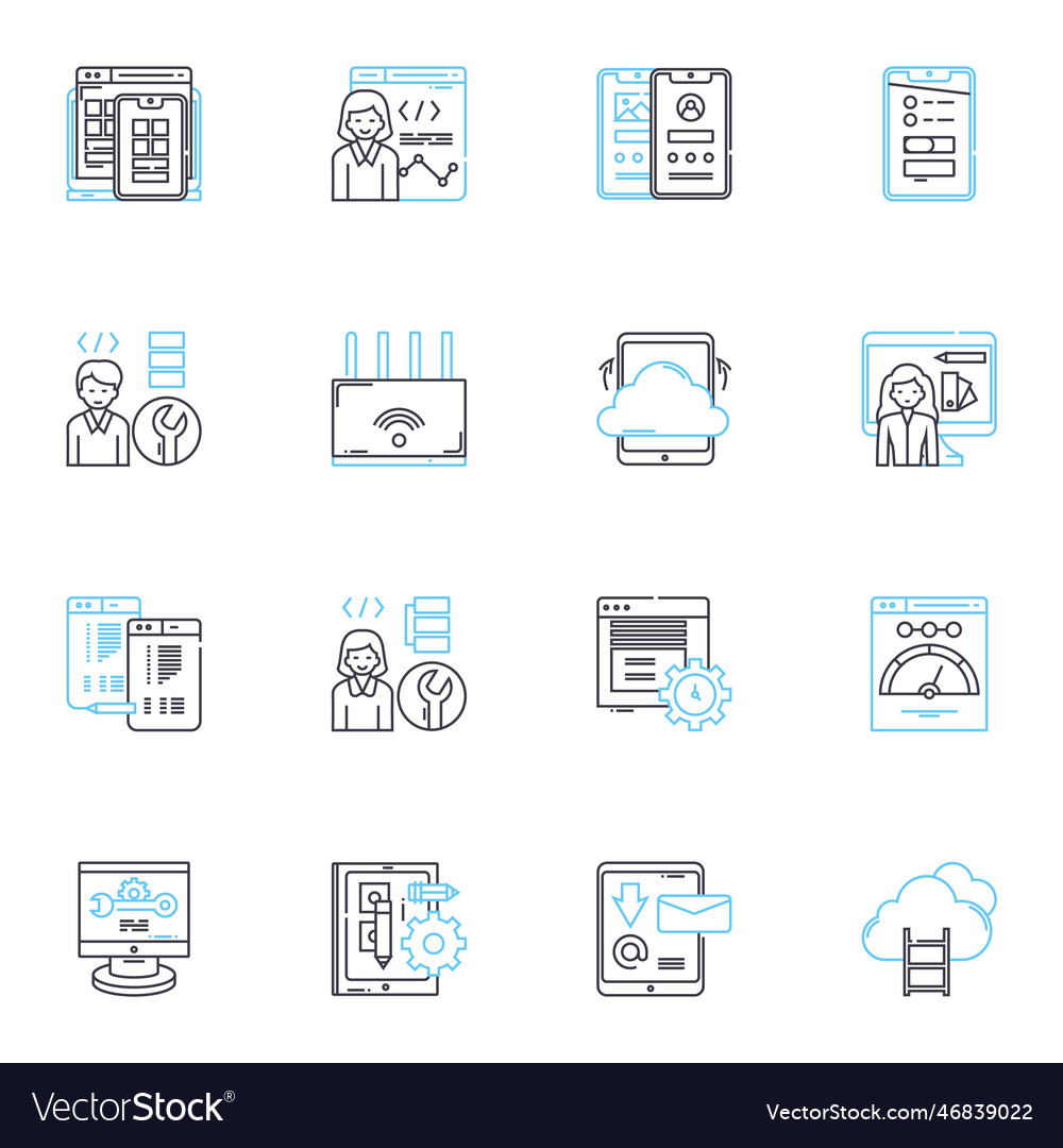 Character enhancement linear icons set resilience