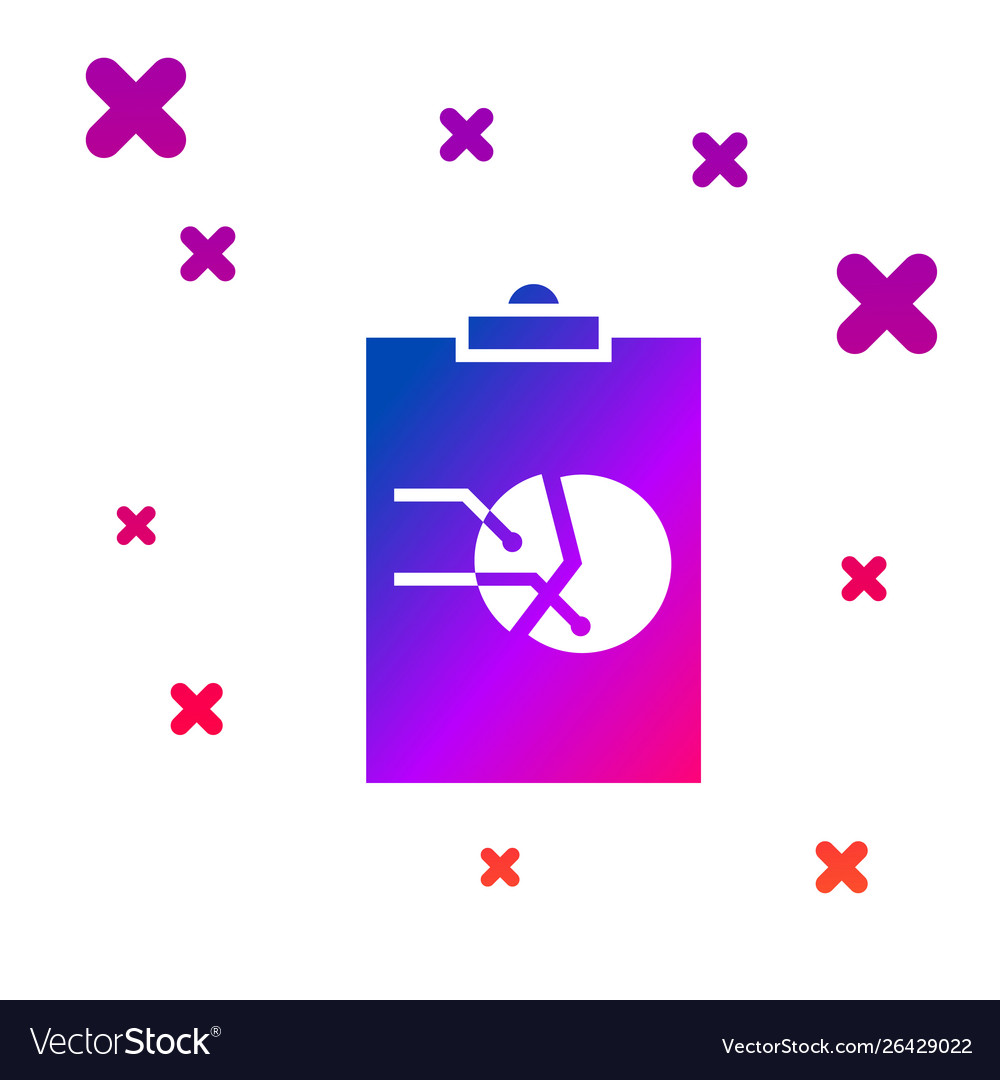 Color clipboard with graph chart icon isolated vector image Color clipboard with graph chart icon isolated