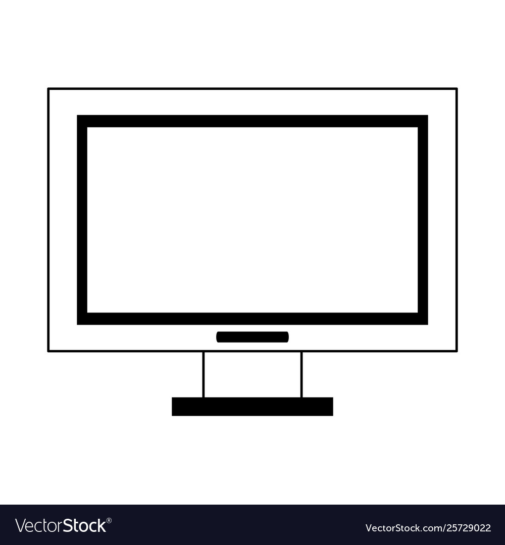Computer screen icon cartoon isolated in black Vector Image