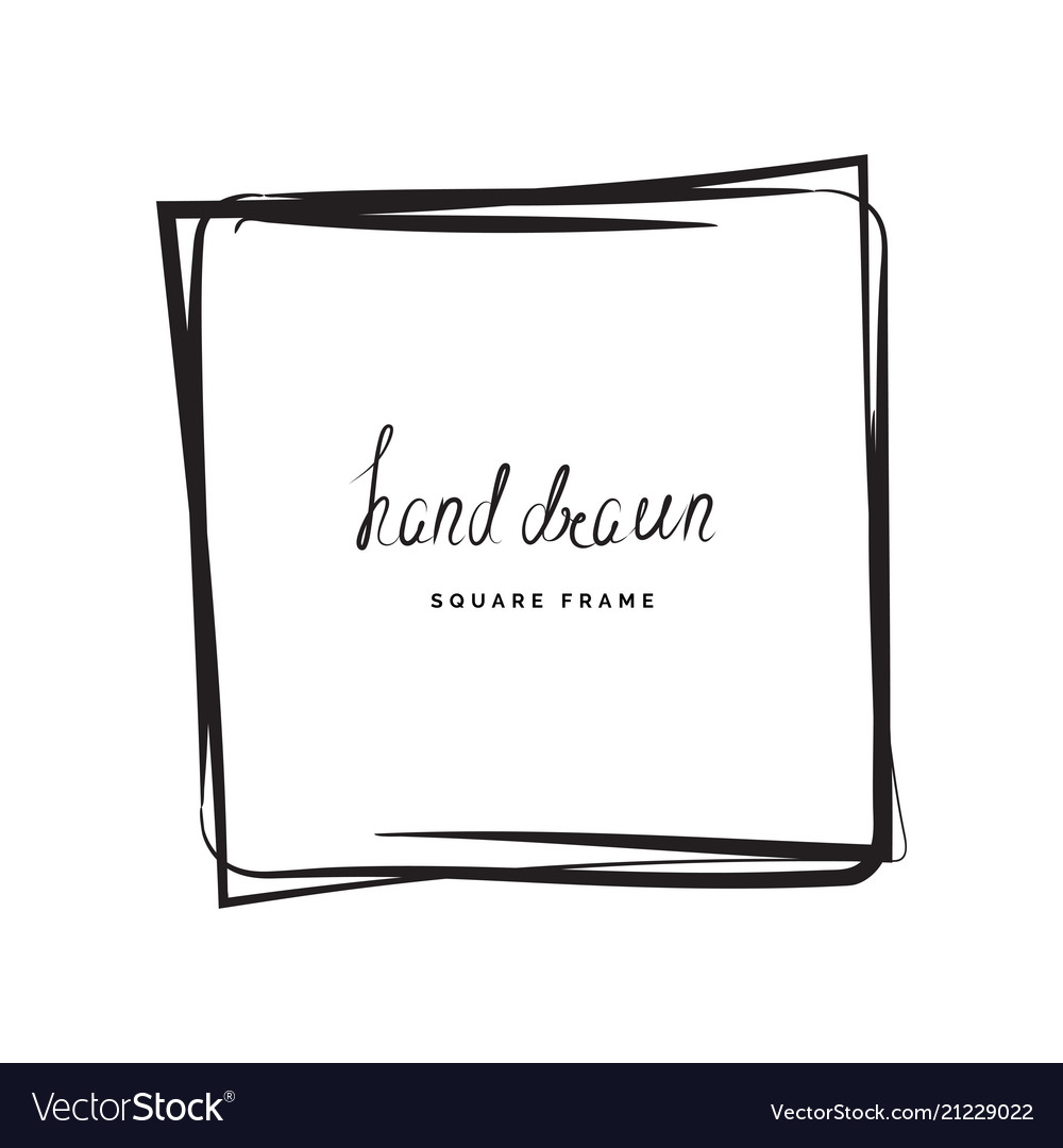 Hand drawn square frame Royalty Free Vector Image