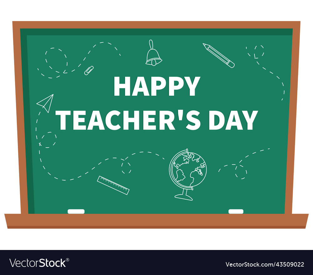 Happy teachers day greeting card Royalty Free Vector Image