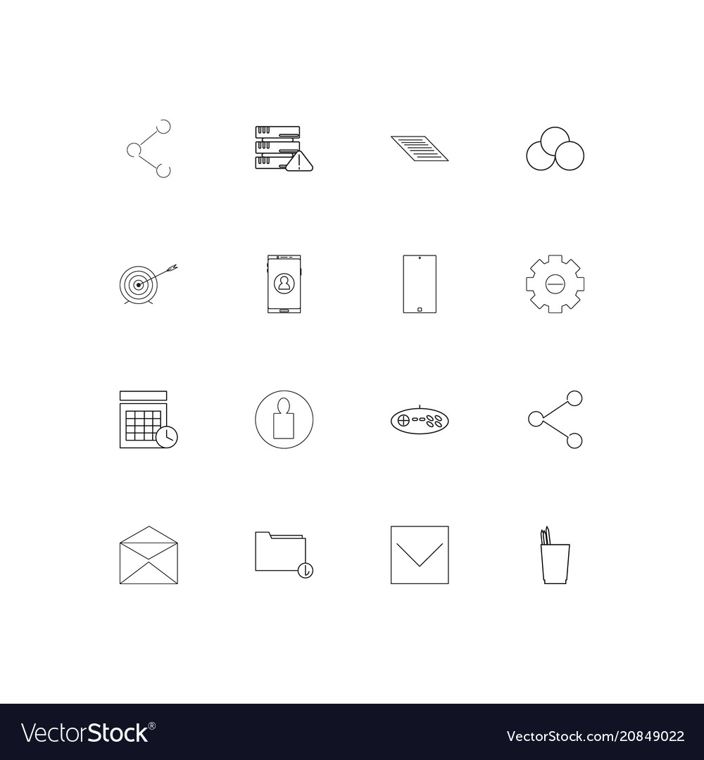 Internet technologies linear thin icons set
