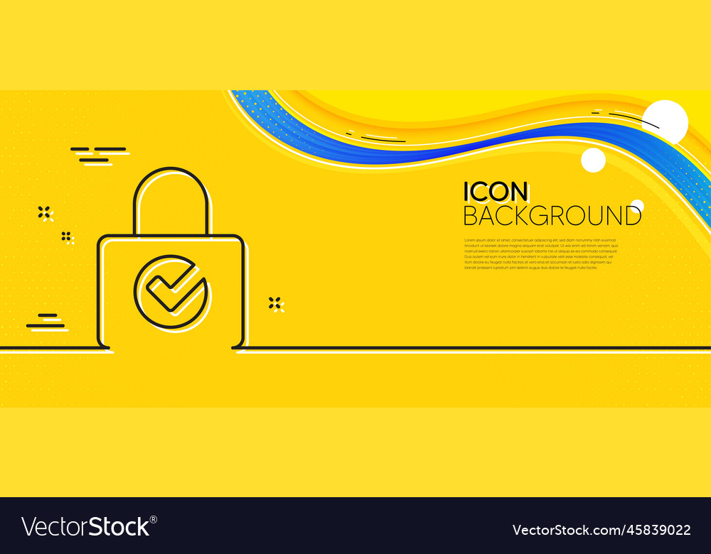 Lock with check line icon private locker sign vector image Lock with check line icon private locker sign