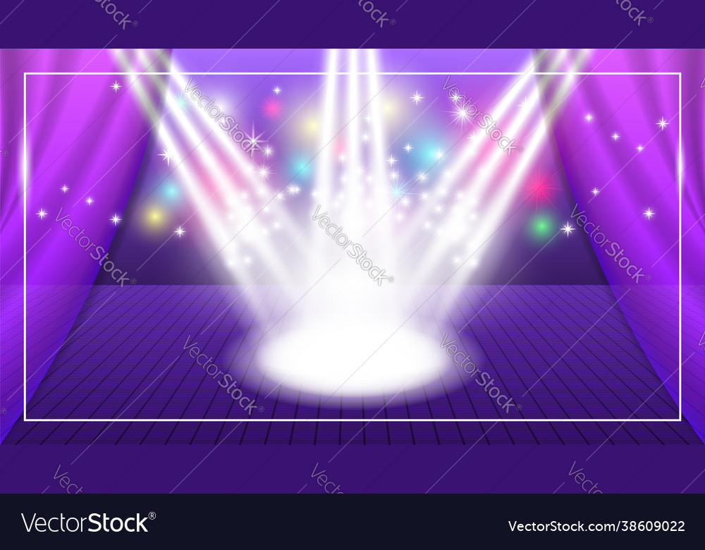 Mock up a festive purple poster white rays