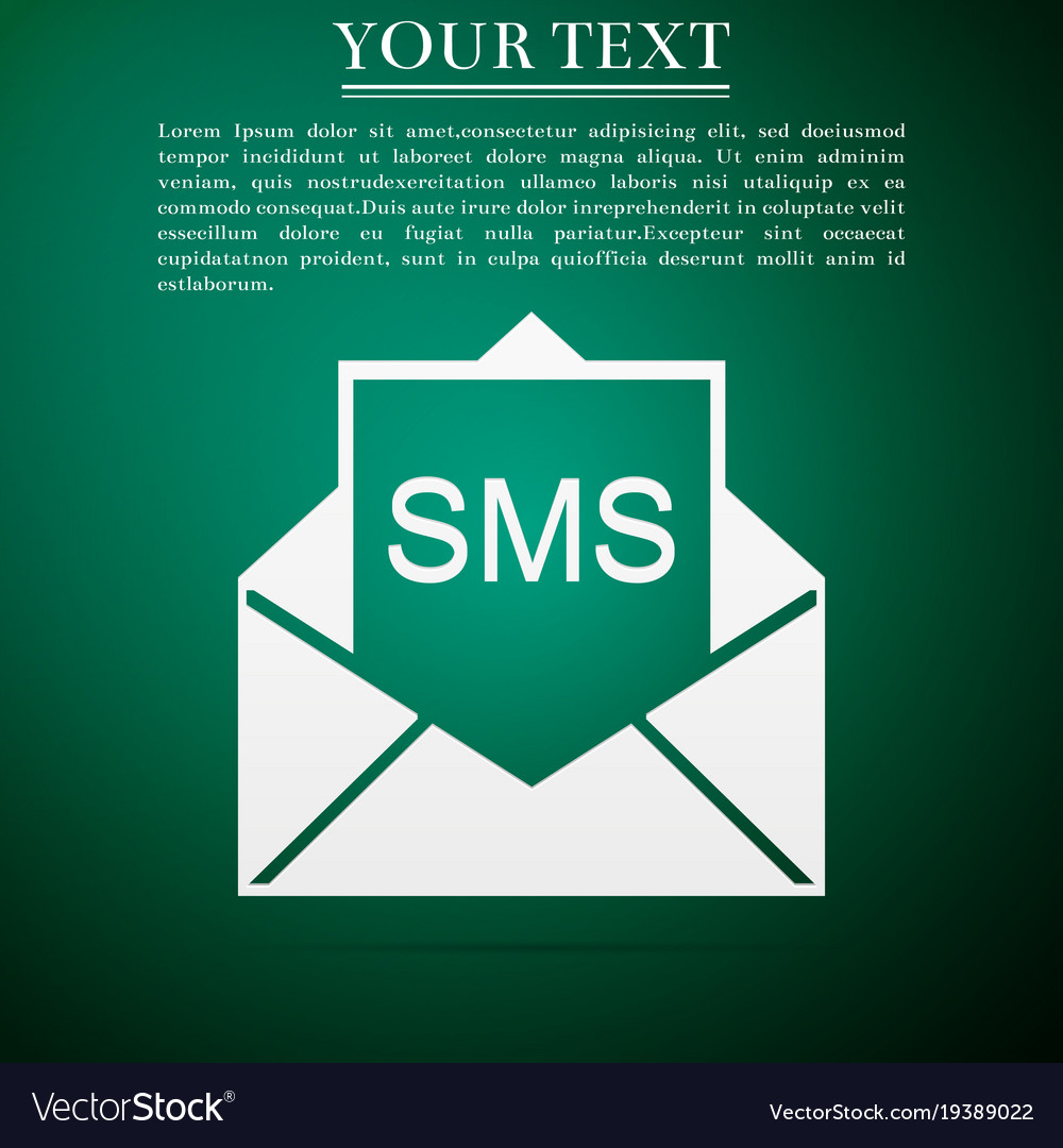 New email incoming message envelope with sms