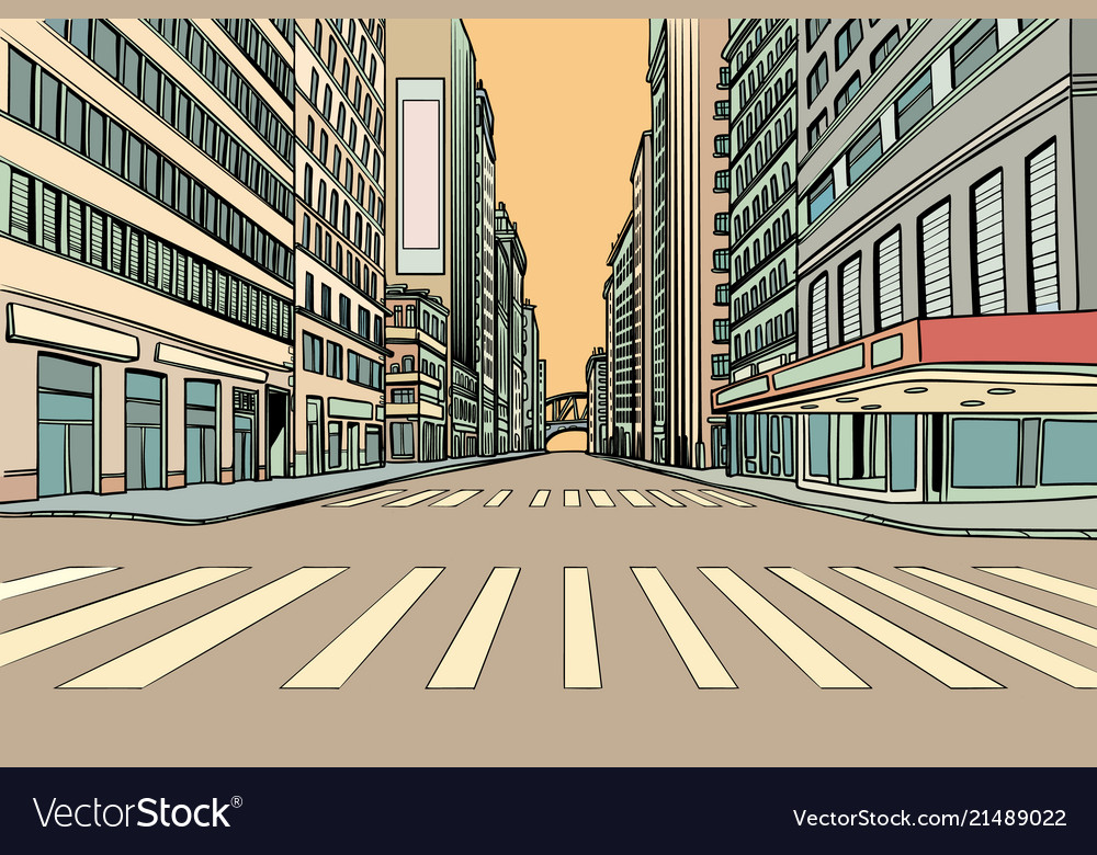 Pedestrian crossing in big city Royalty Free Vector Image