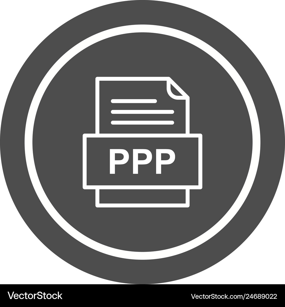 Ppp file document icon Royalty Free Vector Image