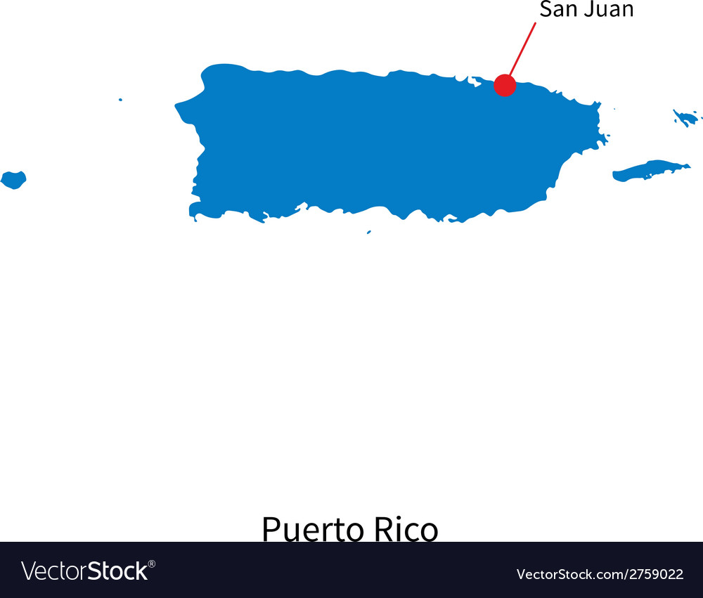 Puerto Rico Map with San Juan
