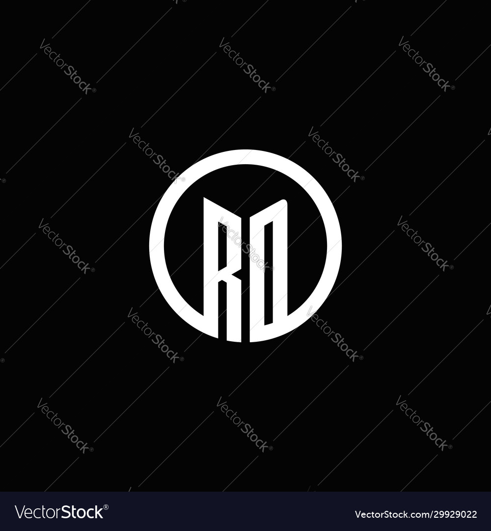 Rd monogram logo isolated with a rotating circle