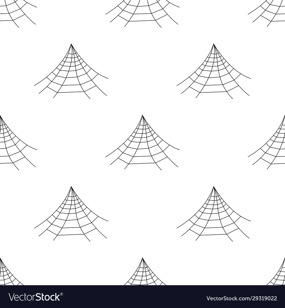 Seamless pattern with spider web on white vector image Seamless pattern with spider web on white