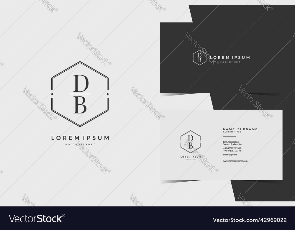 Simple hexagon db monogram logo icon modern