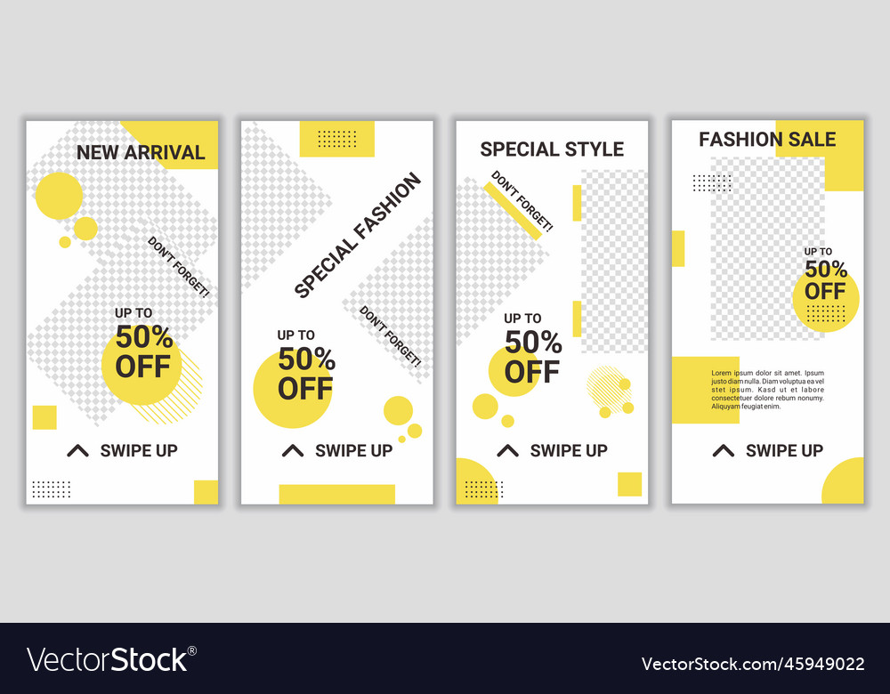 Social media ig story frame set background vector image Social media ig story frame set background