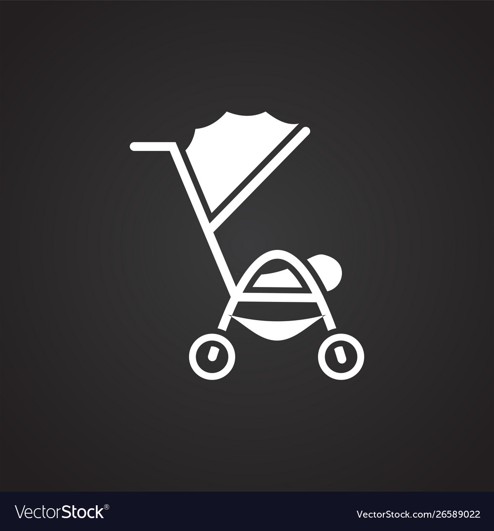 Stroller icon on background for graphic and web Vector Image Stroller icon on background for graphic and web