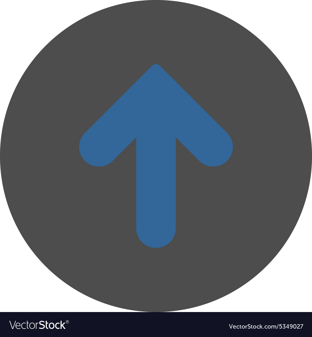 Arrow up flat cobalt and gray colors round button