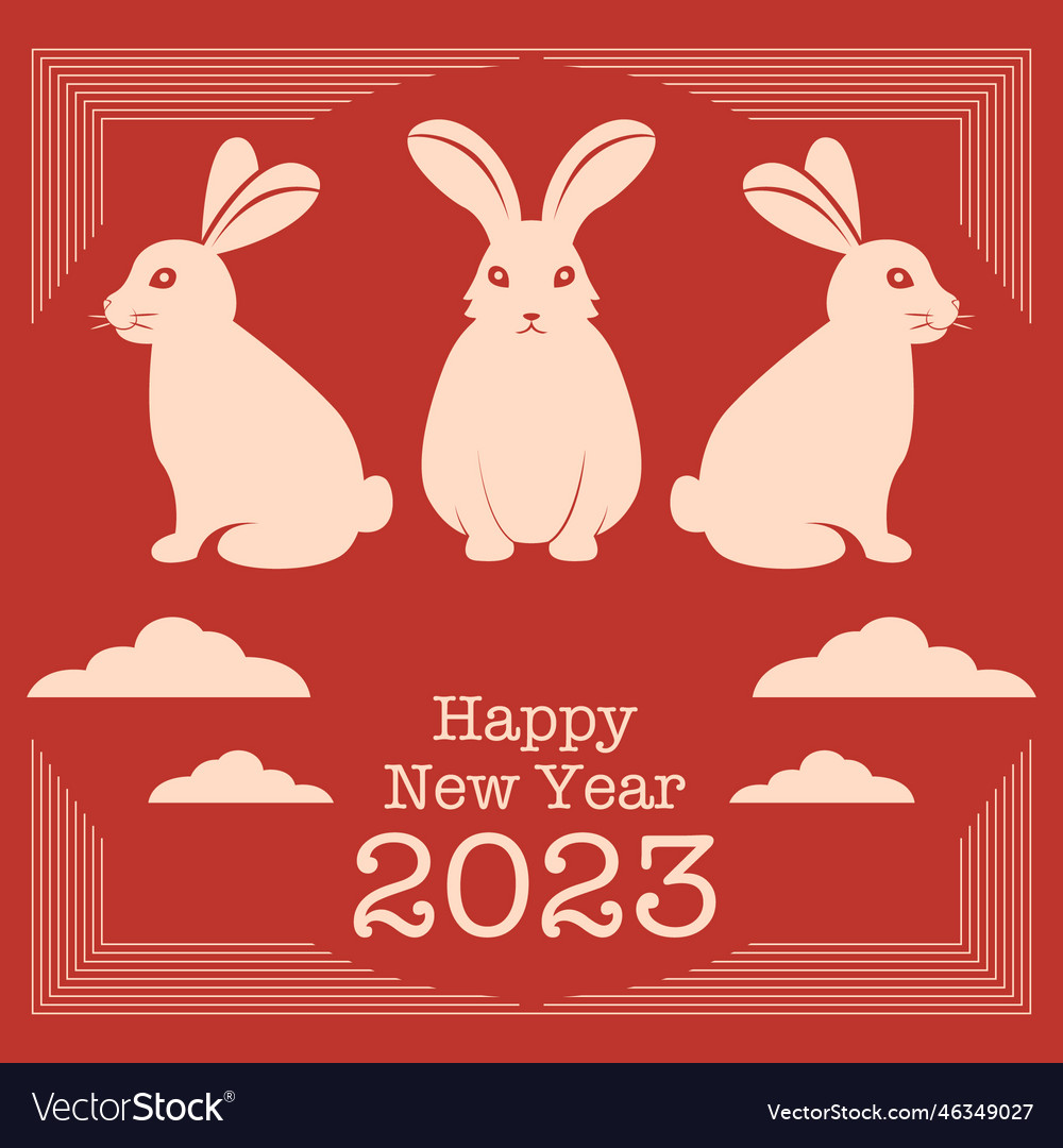 Chinese new year 2023 year of the rabbit Vector Image