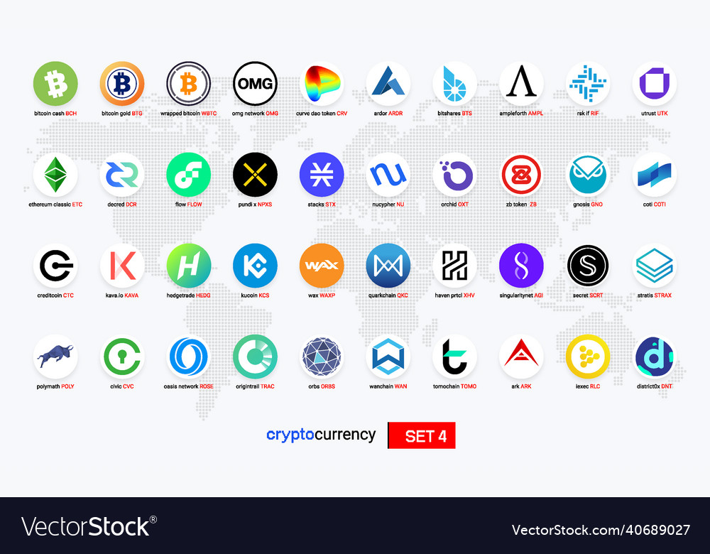 Crypto currency coins digital payment system Vector Image