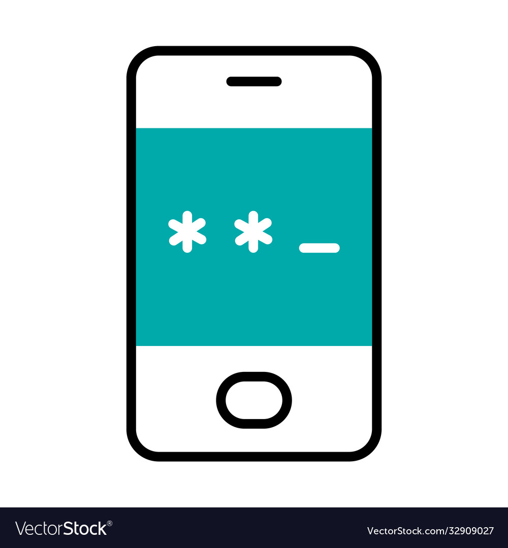 Cyber security concept smartphone with password