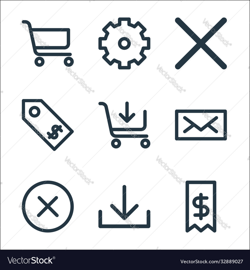 Ecommerce starter pack line icons linear set