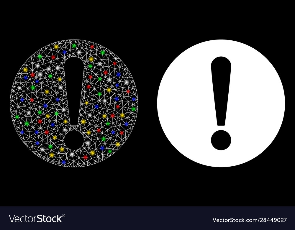 Flare mesh wire frame problem icon with light