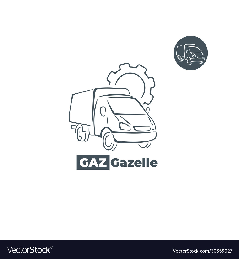 Gazelle Auto-Symbol mit Getriebeelement