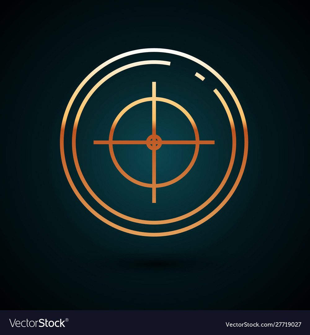 Gold line target sport for shooting competition Vector Image