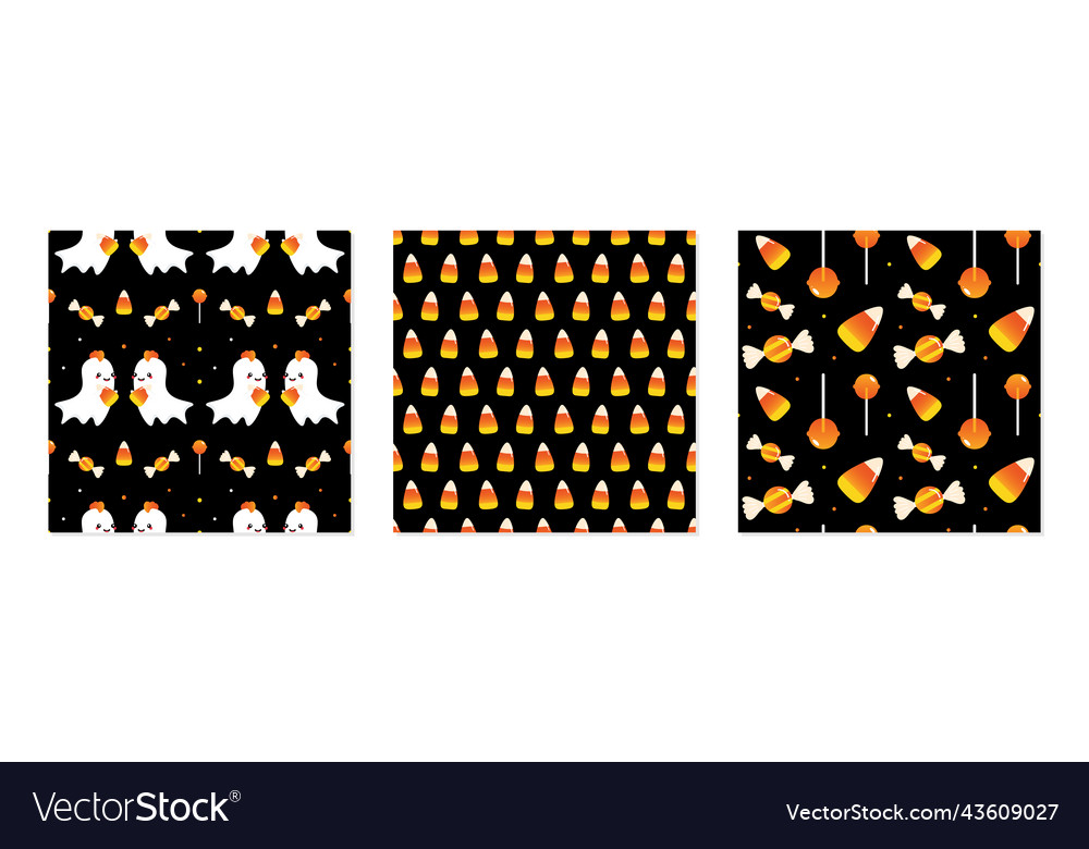 Halloween seamless pattern backgrounds set