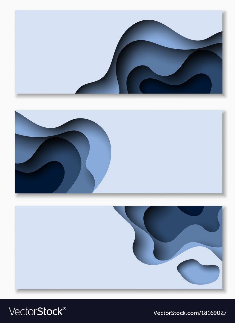 Horizontal banners with 3d abstract background